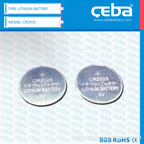 Lithium 3V button cell battery CR2025 for sale